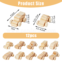 2 Sets 2 Style Unfinished Blank Wood Cars&nbsp;DIY-FH0006-32