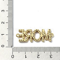 Rack Plating Brass Micro Pave Clear Cubic Zirconia Word MORE Links&nbsp;KK-M282-45G