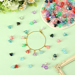 500Pcs 10 Colors Acrylic Bead Caps&nbsp;OACR-SC0002-32