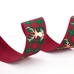 Polyester Grosgrain Ribbon for Christmas Reindeer/Stag&nbsp;SRIB-P013-E02