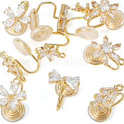 10Pcs 5 Styles Brass Micro Pave Cubic Zirconia Ear Cuff Findings&nbsp;KK-TA0003-23