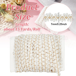 15 Yards Polyester Lace Ribbon&nbsp;OCOR-WH0088-35A