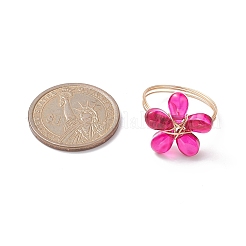Transparent Glass Finger Ring&nbsp;RJEW-JR00559