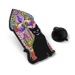 Flower & Cat Enamel Pins&nbsp;JEWB-Z048-06EB