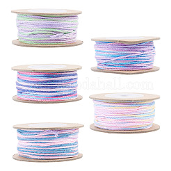 5 Rolls 5 Colors Segment Dyed Macrame Cotton Cord&nbsp;OCOR-TA0004-05C