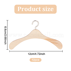 12Pcs Wood Doll Clothes Hangers&nbsp;AJEW-GO0001-22A