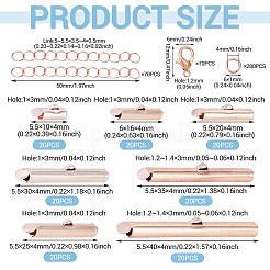 560Pcs 10 Styles Iron Slide On End Clasp Tubes&nbsp;DIY-TA0015-90