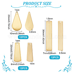 36Pcs 3 Style Brass Pendants&nbsp;KK-BC0011-74