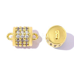 Brass Clear Cubic Zirconia Connector Charms&nbsp;KK-OY001-01G-1