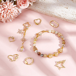 8Pcs 8 Styles Brass Micro Pave Cubic Zirconia Screw Carabiner Lock Charms&nbsp;KK-GA0002-01