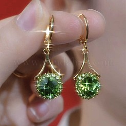 Alloy Rhinestone Hoop Dangle Earrings for Women&nbsp;WG08A50-01