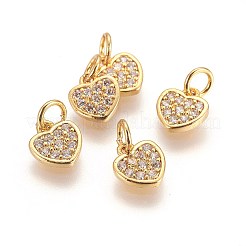 Brass Cubic Zirconia Charms&nbsp;KK-E772-15G