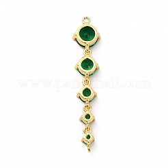 Rack Plating Brass Pave Cubic Zirconia Connector Charms&nbsp;KK-G458-02G-03