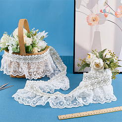 Polyester Lace Ribbon&nbsp;OCOR-WH0111-178A