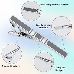 4Pcs 4 Styles Brass Tie Clip&nbsp;KK-GF0001-18