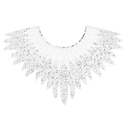 Polyester Glitter Computerized Embroidery Collar Trim&nbsp;DIY-WH20002-206C