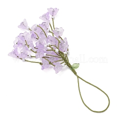 3Pcs Glass Flower Tassel Pendant Decorations&nbsp;HJEW-TA00420