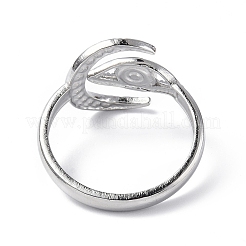 Tarnish Resistant 304 Stainless Steel Open Cuff Ring Finding&nbsp;X-RJEW-C046-05P