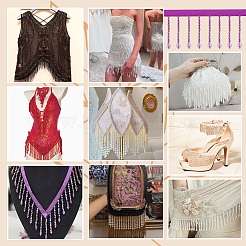 Acrylic & Polyester Lace Ribbon&nbsp;OCOR-WH0110-08B