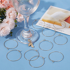 100Pcs 316 Surgical Stainless Steel Wine Glass Charms Rings&nbsp;STAS-BBC0003-17B