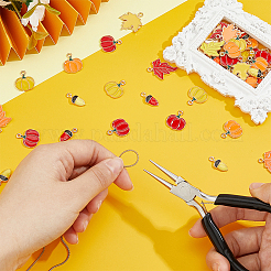 60Pcs 12 Styles Autumn Alloy Enamel Pendants&nbsp;ENAM-FH0001-85