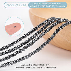 2 Strands Non-magnetic Synthetic Hematite Beads Strands&nbsp;G-NB0004-67