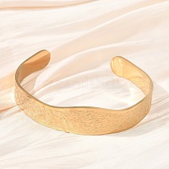 Abstract Pattern 304 Stainless Steel Cuff Bangles for Women&nbsp;BJEW-D466-04G