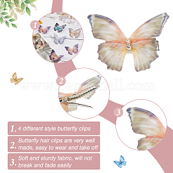 4Bags 4 Colors Cloth Butterfly Alligator Hair Clip&nbsp;FIND-CP0002-48