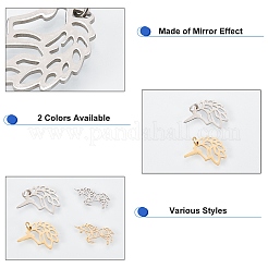 16Pcs 2 Style 201 Stainless Steel Pendants and Filigree Joiners&nbsp;STAS-DC0001-55