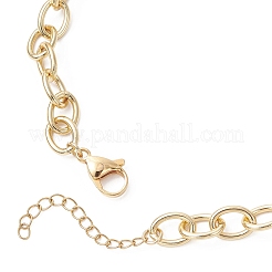Star Pendant Chakra Octagon Glass Beaded 304 Stainless Steel Figaro Chain Bib Necklaces for Women&nbsp;NJEW-JN05533