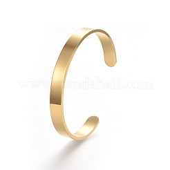 304 Stainless Steel Blank Cuff Bangles&nbsp;BJEW-E361-11G