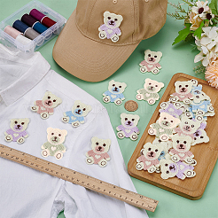 40Pcs 4 Colors Polyester Embroider Thread Iron on/Sew On Patches&nbsp;PATC-FG0003-16