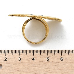 Flower 304 Stainless Steel Paua Shell Finger Rings for Women&nbsp;RJEW-G346-11G-01