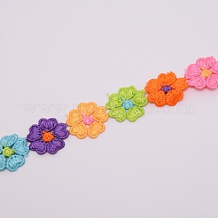 Flower Polyester Trim Ribbon&nbsp;OCOR-WH0060-02