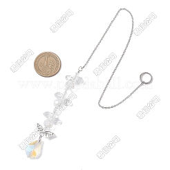 3Pcs Leaf Glass Hanging Suncatchers&nbsp;HJEW-TADJ0014