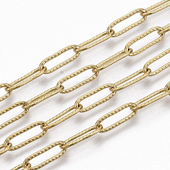 304 Stainless Steel Textured Paperclip Chains&nbsp;CHS-S006-JN954-2