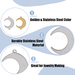 60Pcs 2 Colors 201 Stainless Steel Connector Charms&nbsp;STAS-UN0044-26