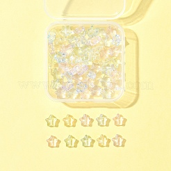 70Pcs 7 Colors Baking Paint Transparent Glass Beads Strands&nbsp;DGLA-FS0001-10
