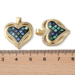 Brass Micro Pave Cubic Zirconia Pendants&nbsp;KK-D057-20G