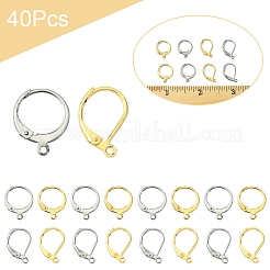 40Pcs 4 Styles 304 Stainless Steel Leverback Earring Findings&nbsp;STAS-FS0001-71