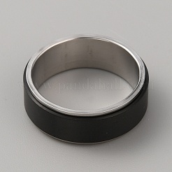 304 Stainless Steel Plain Rotating Finger Ring&nbsp;RJEW-WH0011-10E-EB