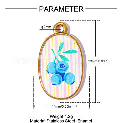 Printed 304 Stainless Steel with Enamel Pendants&nbsp;SA-OY002-79G