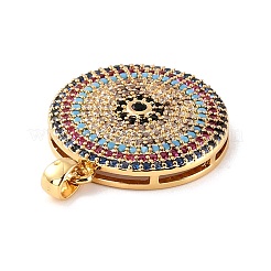 Brass Micro Pave Cubic Zirconia Pendants&nbsp;ZIRC-P092-031G-RS