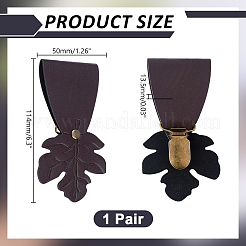 1 Pair Leaf Leather Buckles&nbsp;KEYC-HY0001-39