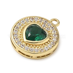 Brass Micro Pave Cubic Zirconia Pendants&nbsp;KK-CBA74BF-12G-01C