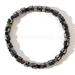 Synthetic Magnetic Hematite Beads Stretch Bracelets for Men Women&nbsp;ZU4423