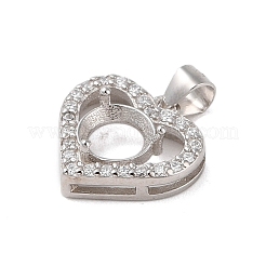 925 Sterling Silver Micro Pave Cubic Zirconia Pendant Setting&nbsp;STER-H113-04P-02