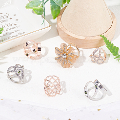 6Pcs 6 Styles Alloy Women Lady Girls Fashion Scarf Ring Buckle&nbsp;JEWB-CA0001-02
