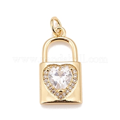 Brass Micro Pave Cubic Zirconia Pendants&nbsp;KK-A161-30G