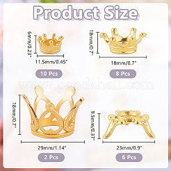 26Pcs 4 Styles Crown Alloy Display Stands for Gemstone&nbsp;FIND-AR0006-93G
